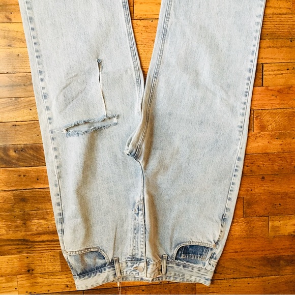 ROKH Blue Distressed Jeans Women’s Size 40 US 8 Regular - Picture 12 of 16